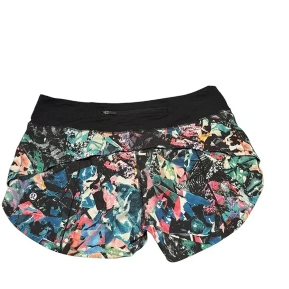 Lululemon Speed Up Short *2.5" Color Crush Multi / Black Sz 6 - Picture 4 of 7